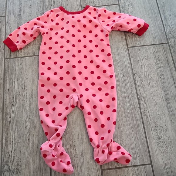 🏷 3/$15 or 5/$20 Carter's baby girl warm zippered footed pajamas pink size 6M - Picture 5 of 5